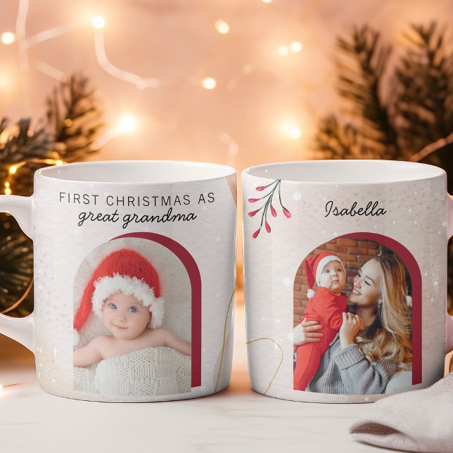 Caneca De Café Primeiro Natal como Foto Personalizada do Arch Ver (Criador carregado)