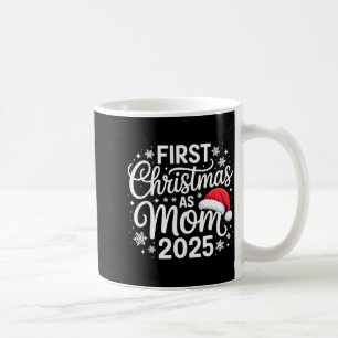 Caneca De Café Primeiro Natal como Mãe 2025 Snowflake Xmas Famíli