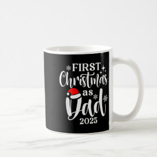 Caneca De Café Primeiro Natal como Papai 2025 Snowflake Xmas Famí