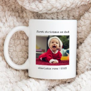 Caneca De Café Primeiro Natal como Papai Foto Personalizada