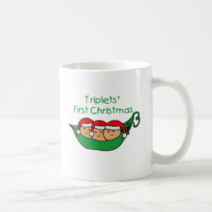 Caneca De Café Primeiro Natal das objectivas triplas - vagem