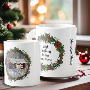 Caneca De Café Primeiro Natal em nossa nova casa foto família