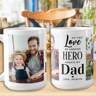Caneca De Café Primeiro Pai Fotográfico personalizado para Herói
