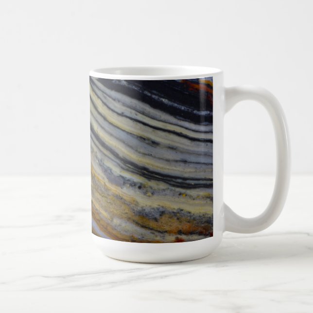 Caneca De Café Primeiro plano de uma placa de jaspe estriado (Direita)