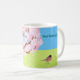 Caneca De Café Primeiro Robin da Primavera