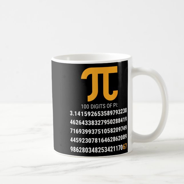 Caneca De Café Primeiros 100 Dígitos De Pi 67 Nerds Geeks Profess (Direita)