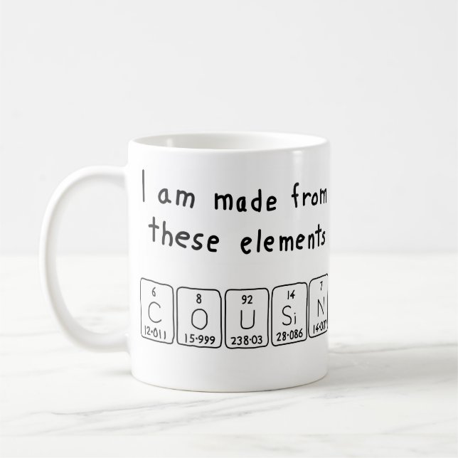Caneca De Café Primo nome de mesa periódica (Esquerda)