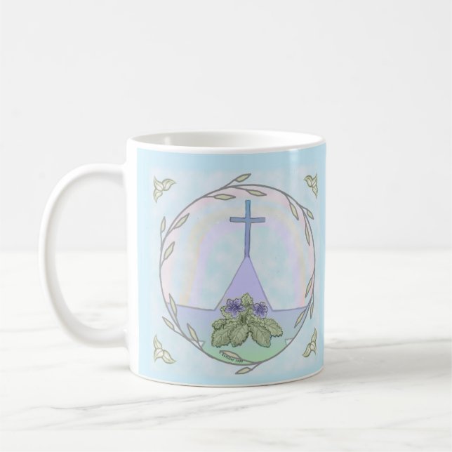 Caneca De Café Primroses Christian Cross (Esquerda)