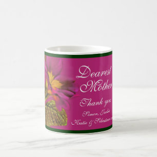 Caneca De Café Primula arte floral cor-de-rosa-escuro Mã-mãe