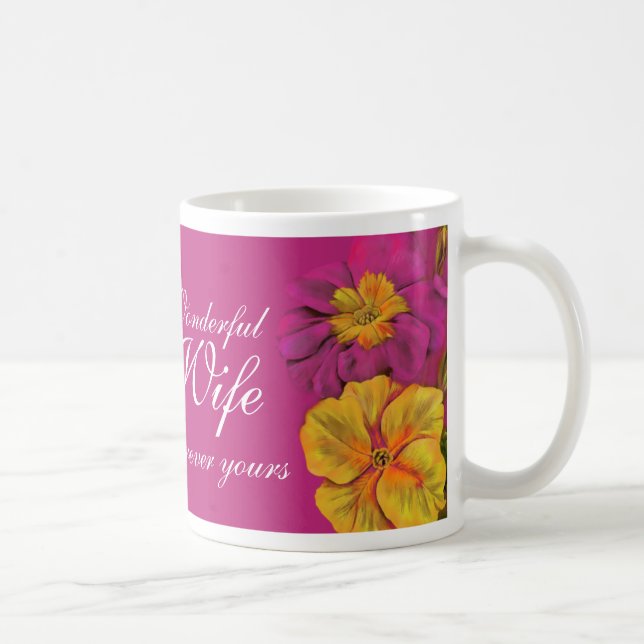 Caneca De Café Primula floral arte Maravilhosa Mauve mug (Direita)