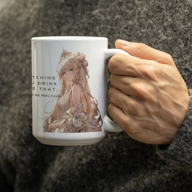 Caneca De Café Princesa Anima se Sentindo Calma (Criador carregado)