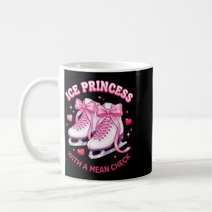 Caneca De Café Princesa do Gelo Xadrez Kawaii Patins Rosa Arcos