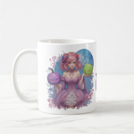 Caneca De Café Princesa Halloween em tons pastel