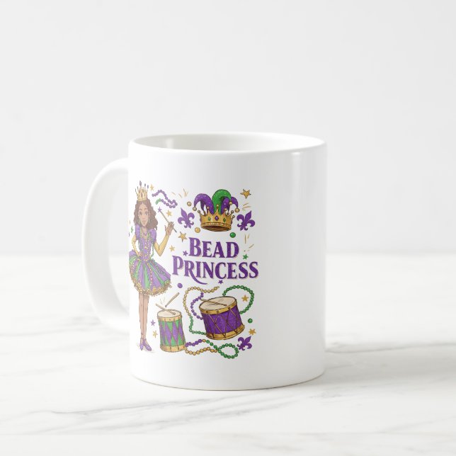 Caneca De Café Princesa Miçanga - Mardi Gras (Frente Esquerda)