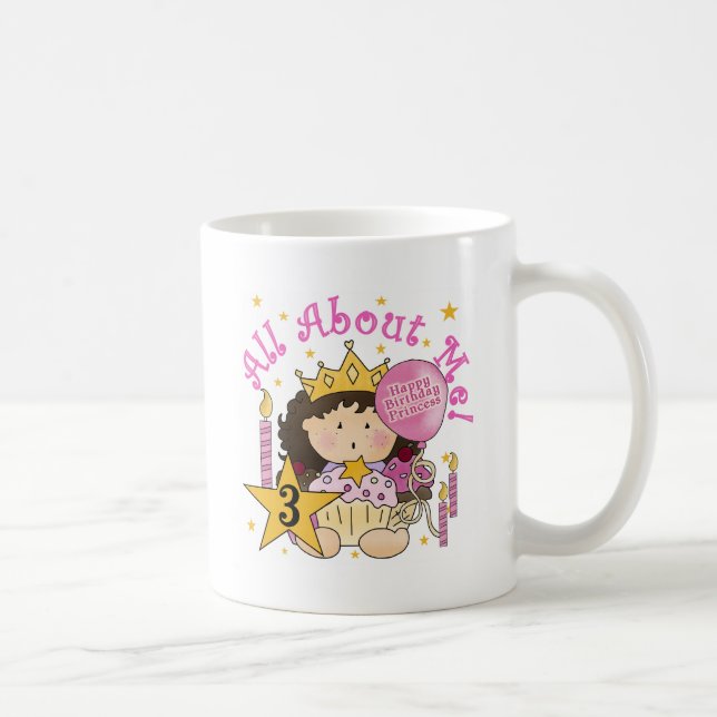 Caneca De Café Princesa Tudo Sobre Mim aniversário de 3 anos Cami (Direita)