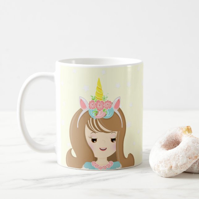 Caneca De Café Princesa Unicórnio (Com Donut)