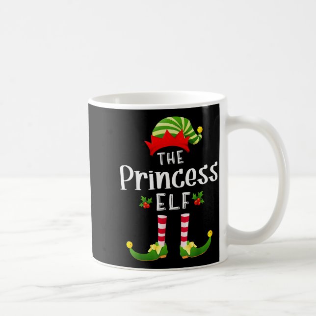 Caneca De Café Princess Christmas Elf Matching Pajama X-mas Party (Direita)