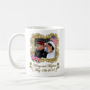 Caneca De Café Príncipe Harry e Meghan Markle Casamento Real