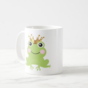 Caneca De Café Príncipe Sapo do Conto de Fadas Coroa Dourada Pers