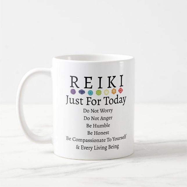 Caneca De Café Princípios Reiki - Brancos (Esquerda)