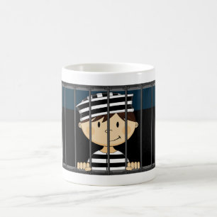 Caneca De Café Prisioneiro dos desenhos animados na pilha de