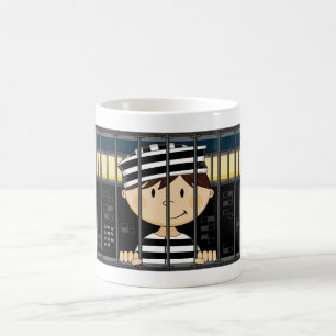 Caneca De Café Prisioneiro dos desenhos animados na pilha de