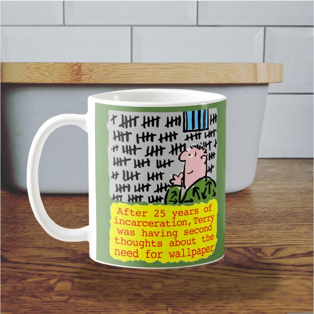 Caneca De Café Prisioneiro na Cadeia Não Precisa de Papel de Pare (Funny prisoner cartoon mug)