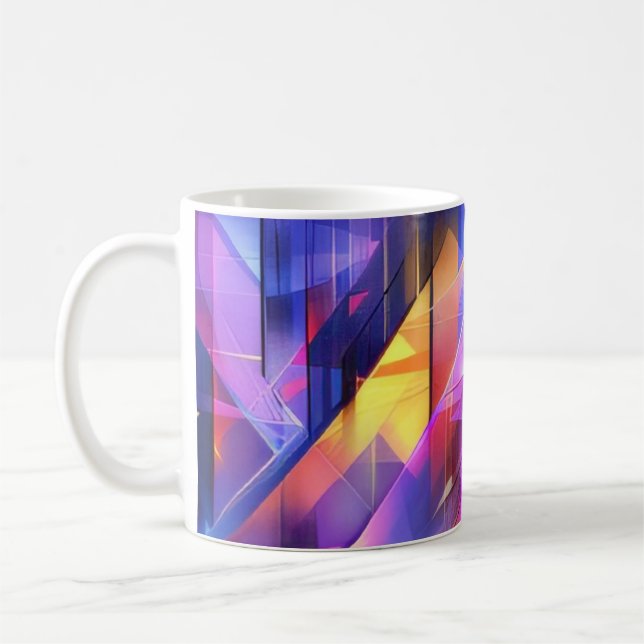 Caneca De Café Prisma Neon Abstrato (Esquerda)