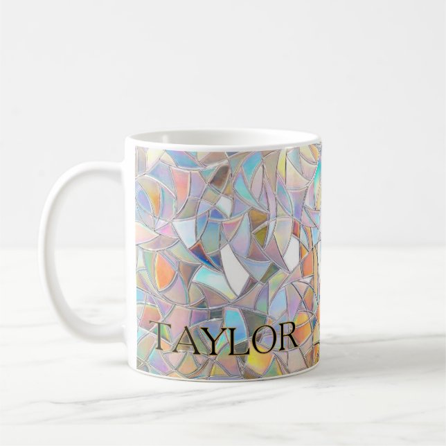 Caneca De Café Prismatic Stained Glass Effect - Rainbow Prismatic (Esquerda)