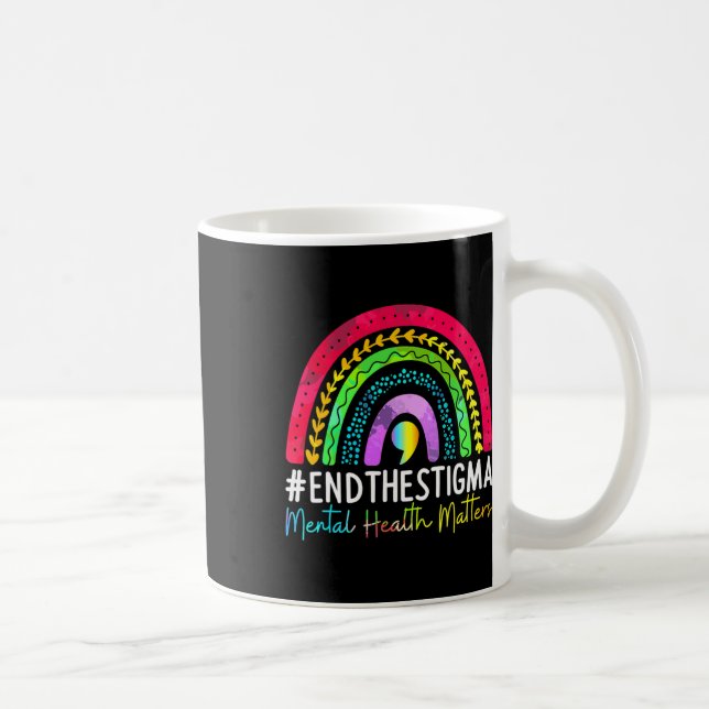Caneca De Café Problemas De Saúde Acabam Com O Estigma Rainbow Bo (Direita)