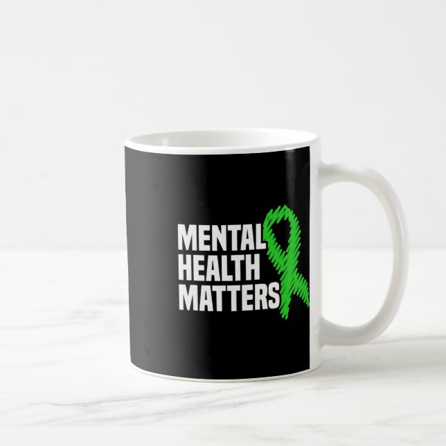 Caneca De Café Problemas de saúde Fita Verde Awarene mental (Direita)