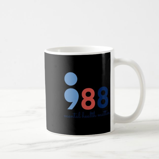Caneca De Café Problemas de saúde Semicolon Suicídio Linha direta (Direita)
