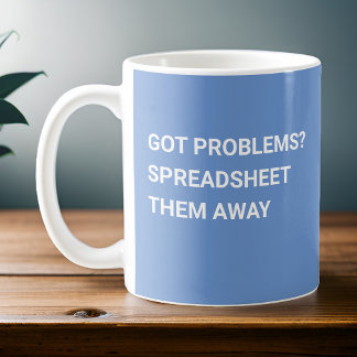 Caneca De Café Problemas Espalham-Nos Azul Claro