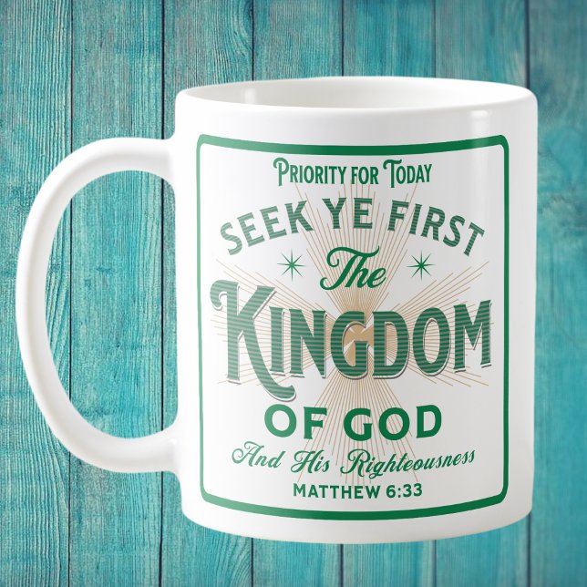 CANECA DE CAFÉ PROCURAR PRIMEIRO O REINO DE DEUS MUG (Criador carregado)