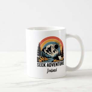 Caneca De Café Procure Aventura Férias Islândia ao Ar Livre