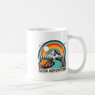 Caneca De Café Procure Aventura Gráfica Explore O Ar Livre E Ca