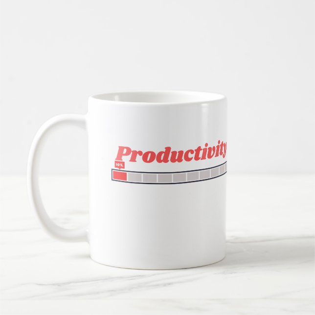 Caneca De Café Produtividade Carregando Design de Humor de Trabal (Esquerda)