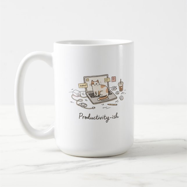 Caneca De Café Produtividade-ish Trabalho de Casa Engraçado (Esquerda)