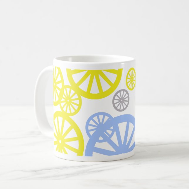 Caneca De Café Produto Funky Happy Wheel Circle (Frente Esquerda)
