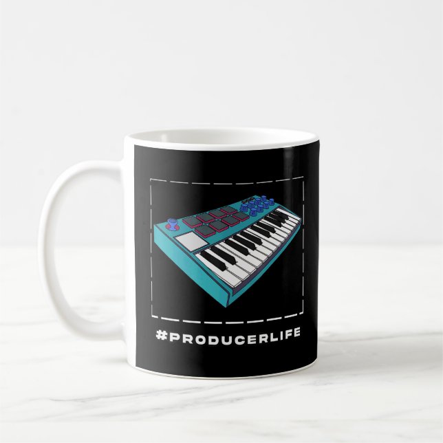 Caneca De Café Produtor musical Beatmaker Midi Keyboar (Esquerda)