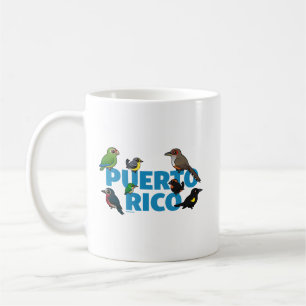 Caneca De Café Proeza de Porto Rico Birdorável. Aves endêmicas