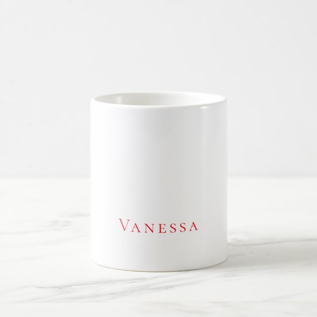 Caneca De Café Professional classical font own name custom red (Centro)