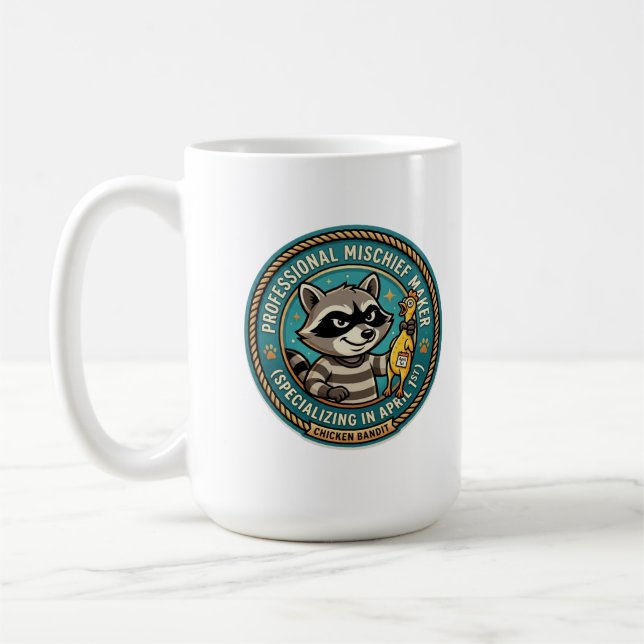 Caneca De Café Professional Mischief Maker Raccoon Funny  (Esquerda)
