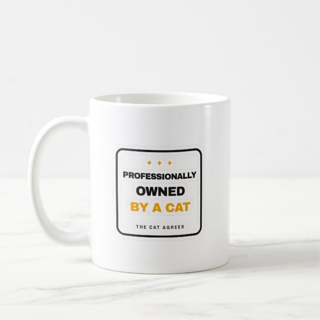 Caneca De Café Professionally Owned By A Cat Funny Mug (Esquerda)