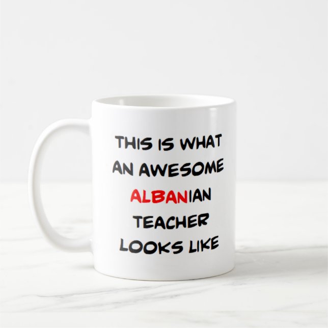 Caneca De Café professor albanês, incrível (Esquerda)