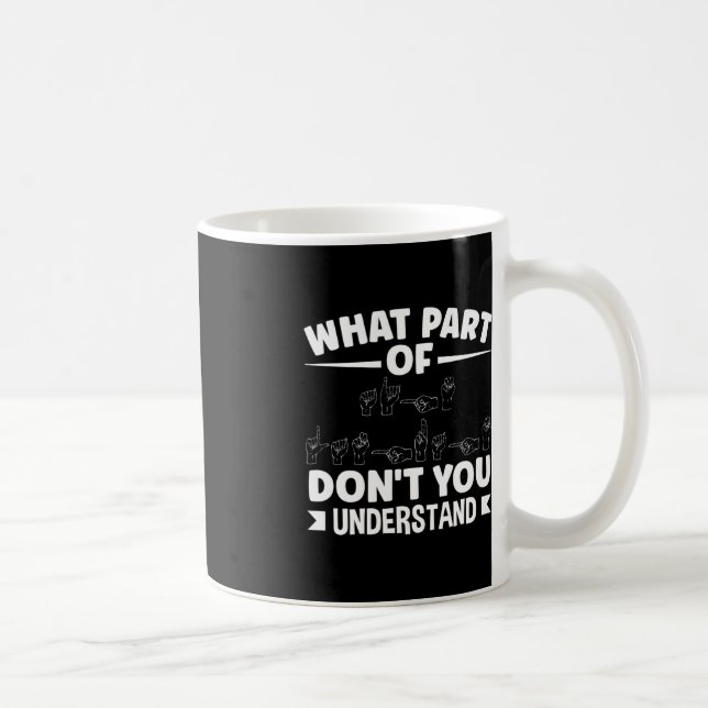 Caneca De Café Professor ASL ASL Alphabet Pu (Direita)