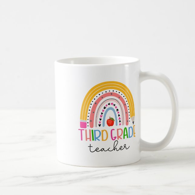 Caneca De Café Professor da Terceira Série Volta às Aulas Boho Ar (Direita)