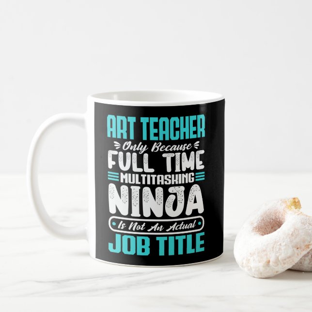 Caneca De Café Professor de Arte Profissão de Título Funny Criati (Com Donut)