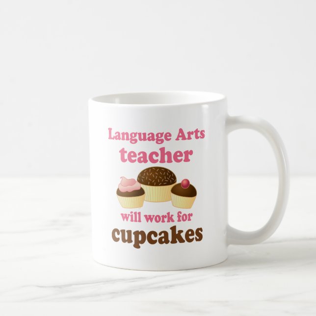Caneca De Café Professor de artes engraçado da língua (Direita)