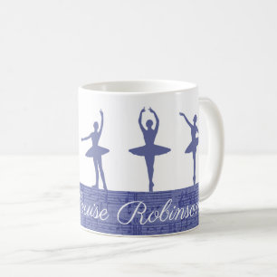 Caneca De Café Professor de Balé Ballerina Personalizada Roxo